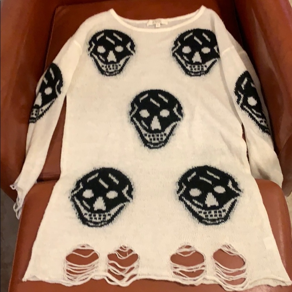Skull print sweater dress